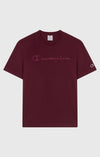 Champion-Men-T-Shirts-Apparel-Men’s T-Shirt With Big Embroidery Logo Icons-Burgundy – Sports4ever