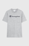 Champion-Men-T-Shirts-Apparel-Men’s T-Shirt Script Logo-Light Grey – Sports4ever