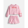 Wonder Nation Little Girls Crewneck Sweatshirt and Shorts Set, 2 Piece