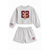 Wonder Nation Little Girls Crewneck Sweatshirt and Shorts Set, 2 Piece